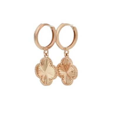 گوشواره طلا ونکلیف تراش R (کم اجرت)