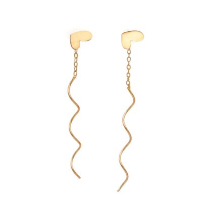 گوشواره طلا سلین قلب اریب