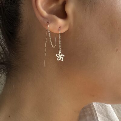 گوشواره طلا بخیه گلی