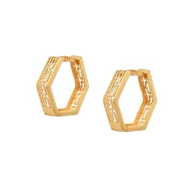 گوشواره طلا امگا 6 ضلعی ورساچه (کم اجرت)