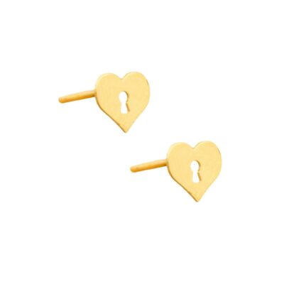 گوشواره طلا قلب قفلی