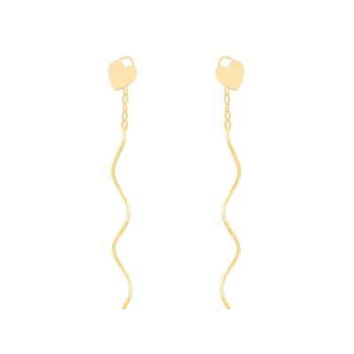 گوشواره طلا سلین قلب قفلی