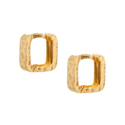 گوشواره طلا تراش پلاس مربع x (کم اجرت)