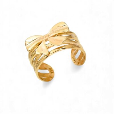 انگشتر طلا پاپیون دو لاین (کم اجرت)