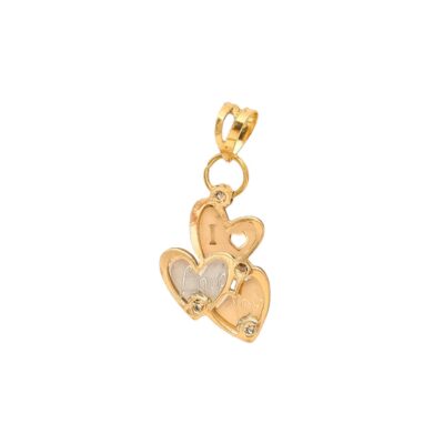 پلاک طلا سه قلب (کم اجرت)