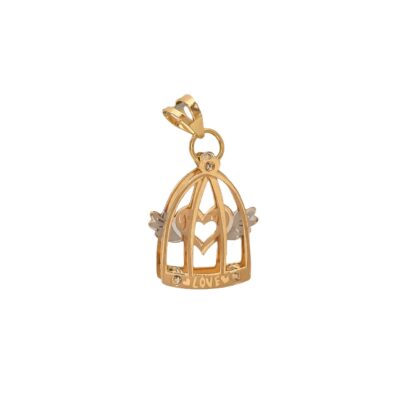 پلاک طلا قفس عشق (کم اجرت)