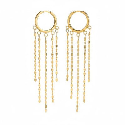 گوشواره طلا پولکی آبشاری