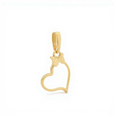 پلاک طلا قلب اریب پاپیونی