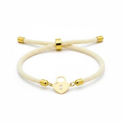 دستبند طلا قلب قفل