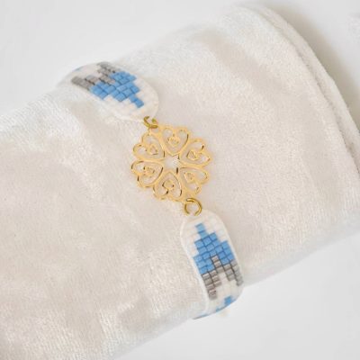 دستبند طلا گل قلب میوکی