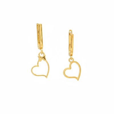 گوشواره پاپیونی قلب اریب (کم اجرت)