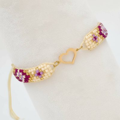 دستبند طلا قلب میوکی