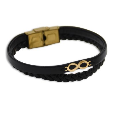 دستبند مردانه چرم اینفینیتی