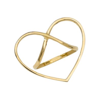 انگشتر طلا قلب بزرگ (کم اجرت)